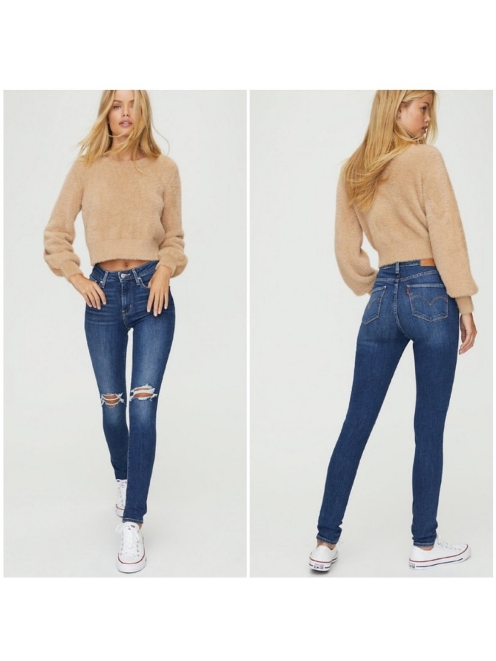 Levi’s 721 high rise skinny distressed jeans size 32- stretch
